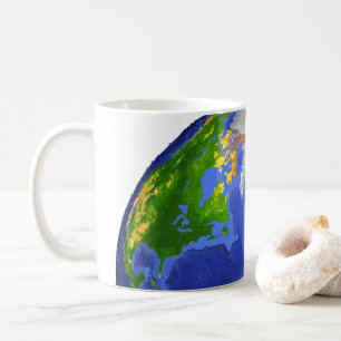 Full The Earth Showing Topographic Data. Coffee Mug