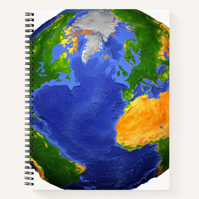 Full The Earth Showing Topographic Data. Notebook (Front)
