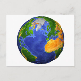 Full The Earth Showing Topographic Data. Postcard