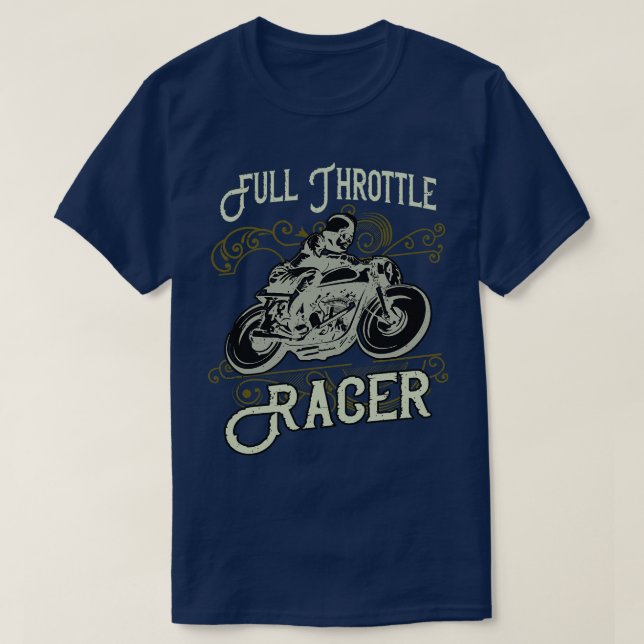 Full Throttle Racer Vintage Biker  T-Shirt (Design Front)