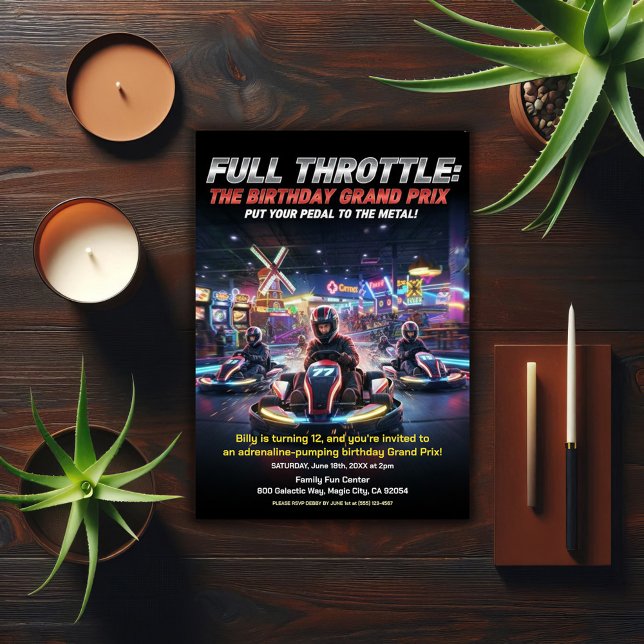 Full Throttle Racing Birthday Party Invitation (Creator Uploaded)