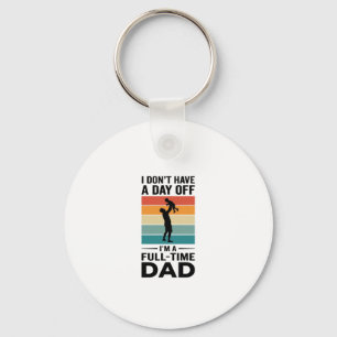 Full-Time Dad Vintage Graphic T-Shirt Design_1 Keychain