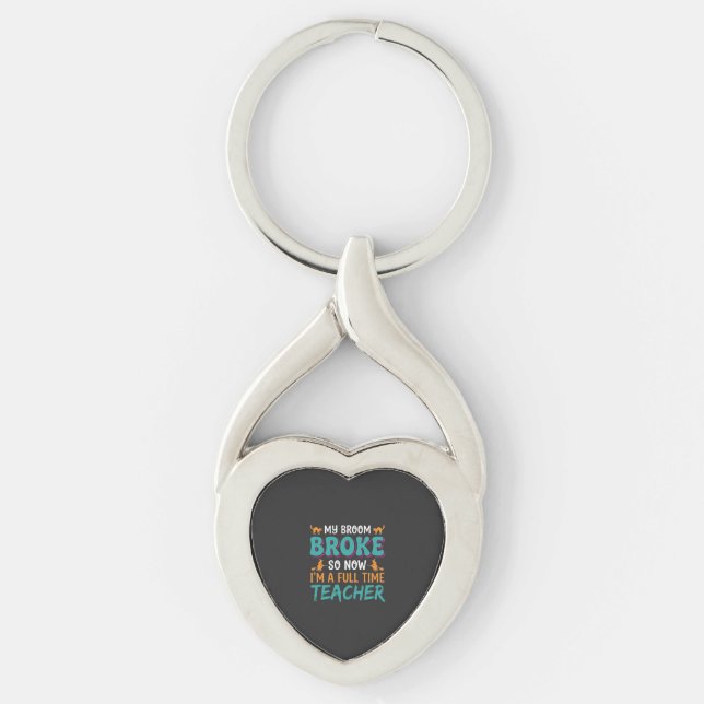 Full Time Teacher Halloween Witch Design_1 Keychain (Front)
