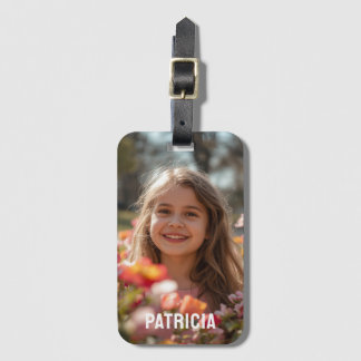 Full Vertical Photo Script Custom Name  Luggage Tag