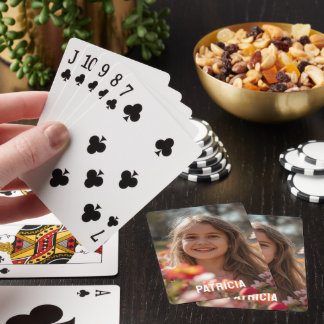 Full Vertical Photo Script Custom Name  Playing Cards