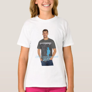 Full Vertical Photo - Script Custom Text T-Shirt