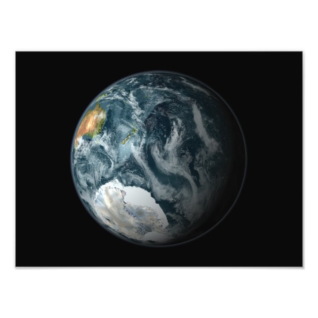 Full view of the Earth highlighting Antarctica Photo Print (Front)
