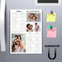 Full Year 2026 Calendar Photo Collage Magnet