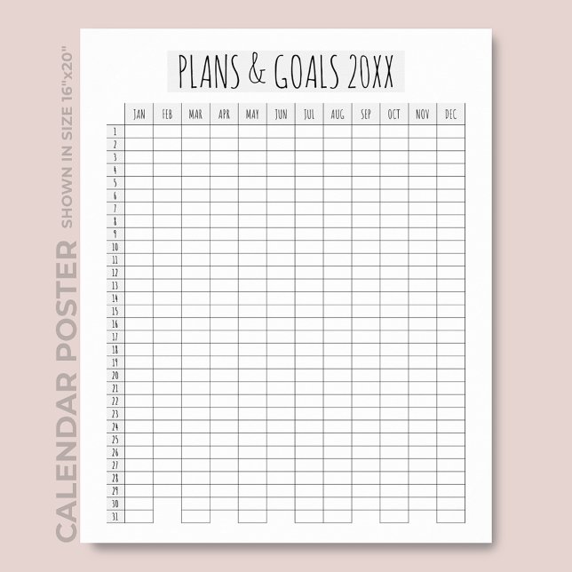 Full Year Calendar Script Plans & Goals Planner Poster (Creator Uploaded)