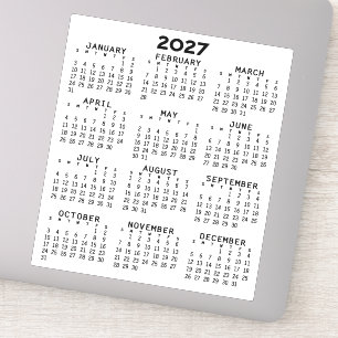 Full Year View Calendar - Basic Minimal
