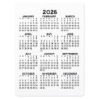 Full Year View Calendar - Basic Minimal Card