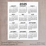 Full Year View Calendar - Basic Minimal Flyer<br><div class="desc">A basic calendar in black and white. A standard look for your home office or school locker. A simple full year at a glance calendar to use all year long.</div>