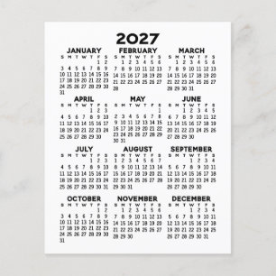 Full Year View Calendar - Basic Minimal Flyer