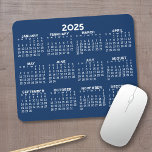 Full Year View Calendar - horizontal Mouse Pad<br><div class="desc">Blue and White - A minimal, basic 12 month calendar with a solid colour background. A standard look for your home office or school locker. The fonts are simple to read, and the colours can be changed. -------- If you open the customize area, it will take to you to an...</div>