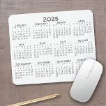 Full Year View Calendar - horizontal Mouse Pad<br><div class="desc">Grey and White - A minimal, basic 12 month calendar with a solid colour background. A standard look for your home office or school locker. The fonts are simple to read, and the colours can be changed. -------- If you open the customize area, it will take to you to an...</div>