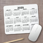 Full Year View Calendar - horizontal Mouse Pad<br><div class="desc">Black and White - A minimal, basic 12 month 2024 calendar with a solid colour background. A standard look for your home office or school locker. The fonts are simple to read, and the colours can be changed. -------- If you open the customize area, it will take to you to...</div>