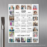 Full Year View Calendar with 20 photos Magnetic Dry Erase Sheet<br><div class="desc">A standard look for your home office or school locker. A place for 20 square photos. Make sure you crop your photos into squares before uploading.</div>
