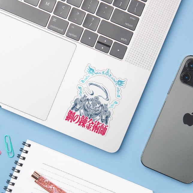 ⚙️ Fullmetal Alchemist Sticker (Ordinateur portable avec iPhone)