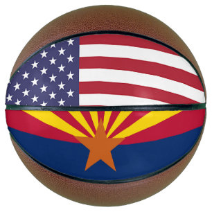 Fullsize Basketball with Flag of Arizona, USA