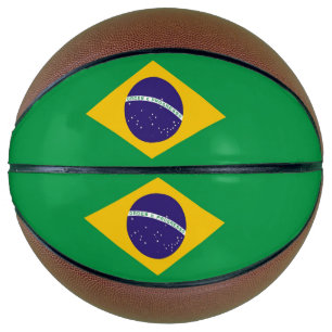 Fullsize Basketball with Flag of Brazil
