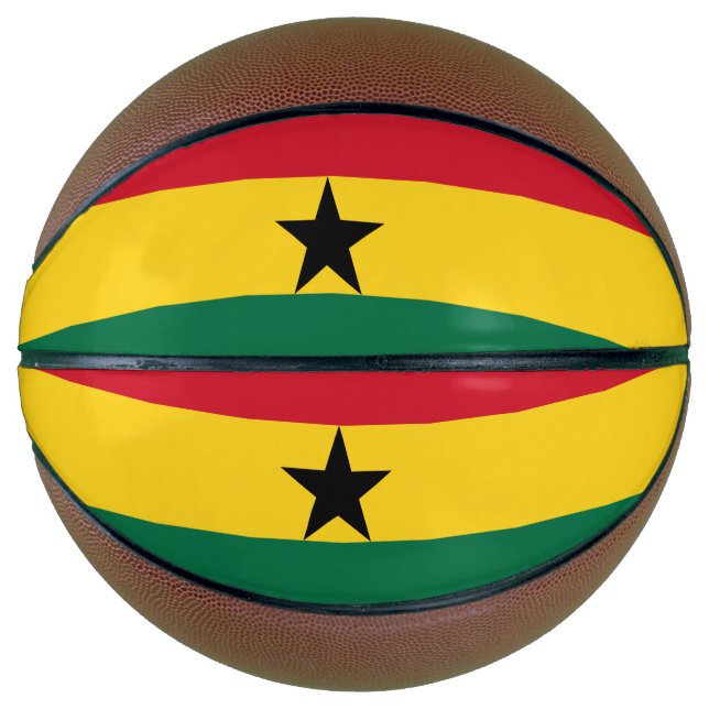 Fullsize Basketball with Flag of Ghana (Front)