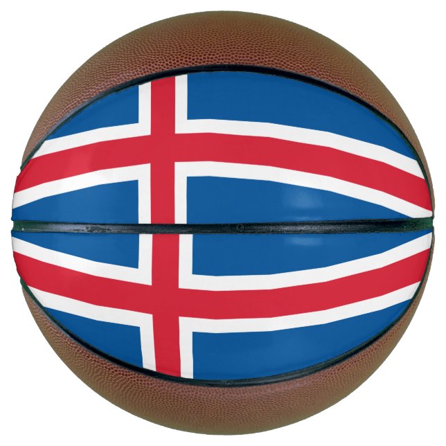 Fullsize Basketball with Flag of Iceland (Front)