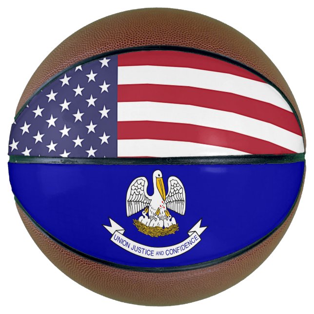 Fullsize Basketball with Flag of Louisiana, USA (Front)