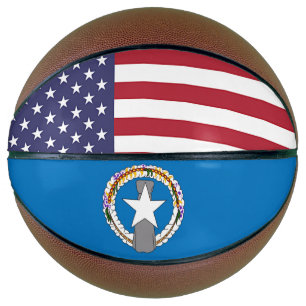 Fullsize Basketball with Flag of Northern Mariana