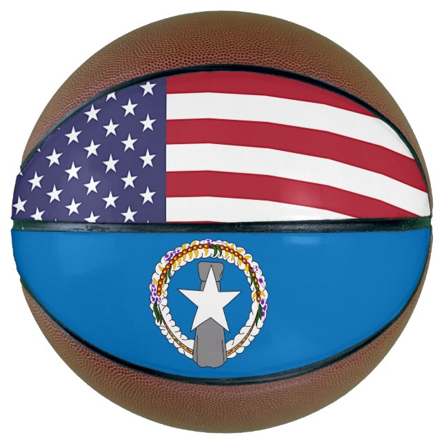 Fullsize Basketball with Flag of Northern Mariana (Front)