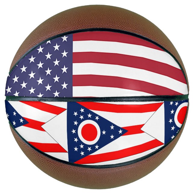 Fullsize Basketball with Flag of Ohio, USA (Front)