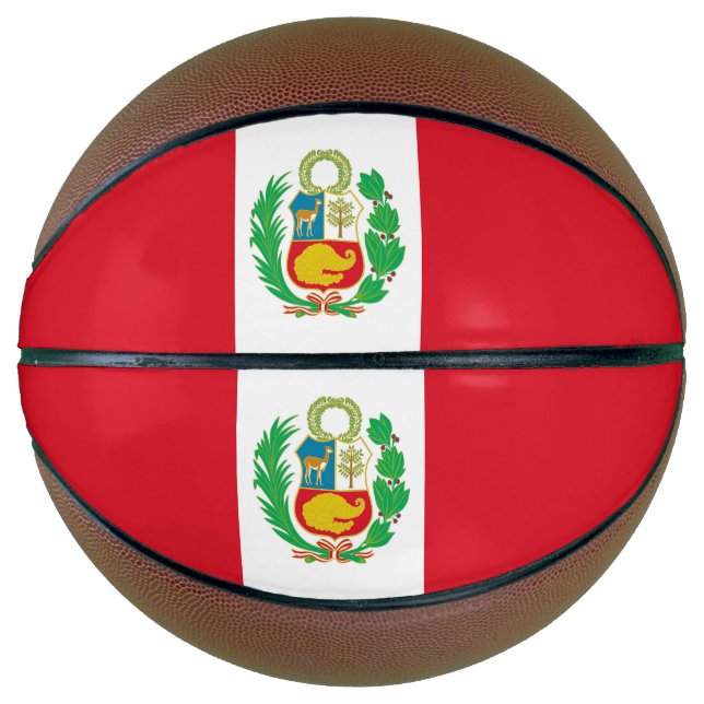 Fullsize Basketball with Flag of Peru (Front)