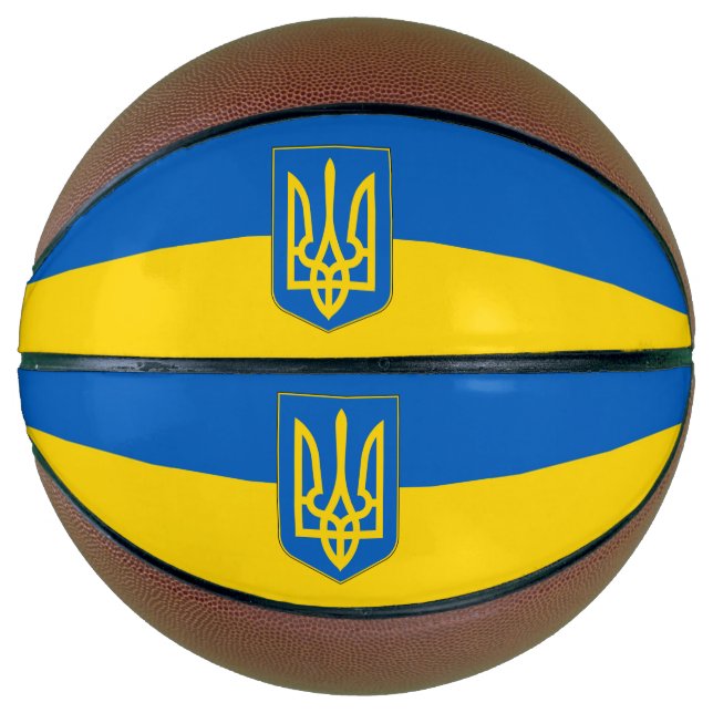 Fullsize Basketball with Flag of Ukraine (Front)