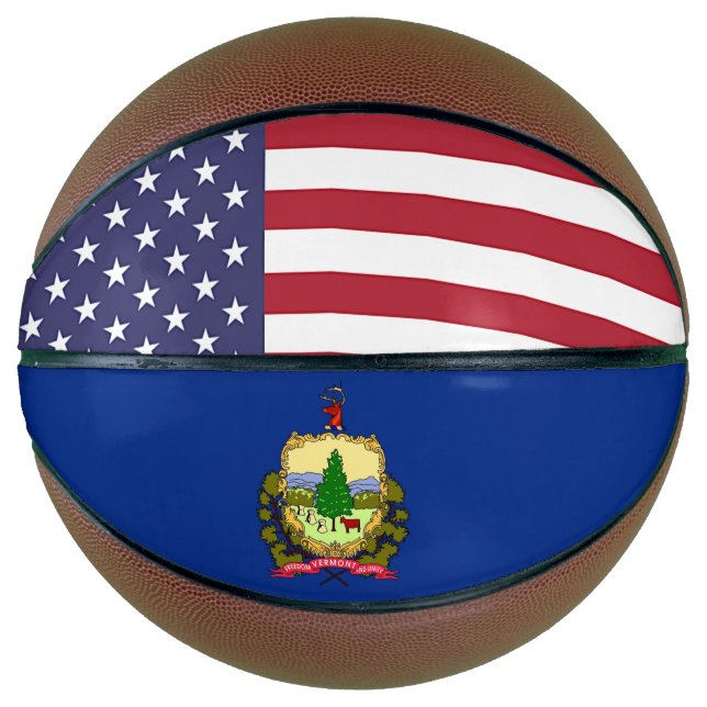 Fullsize Basketball with Flag of Vermont (Front)