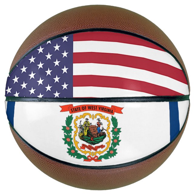 Fullsize Basketball with Flag of West Virginia (Front)