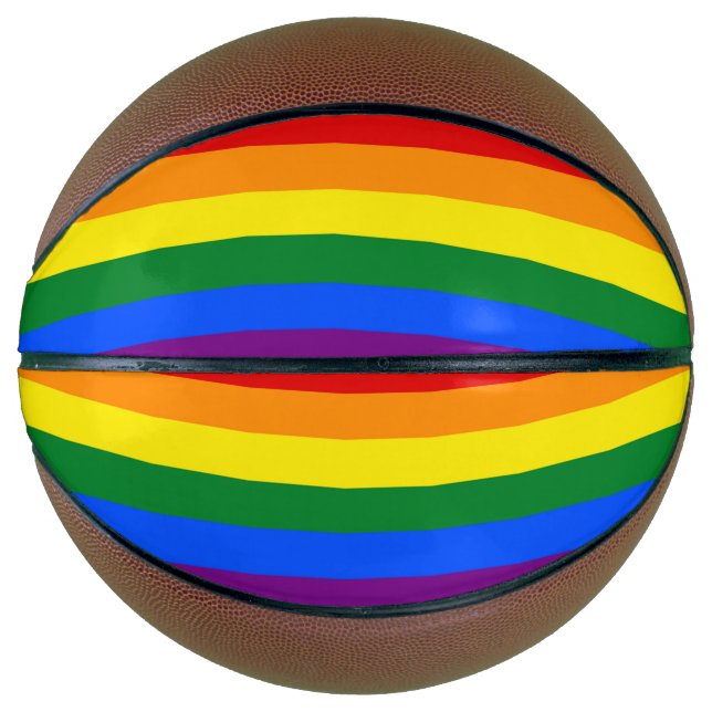 Fullsize Basketball with Pride Flag of LGBT (Front)