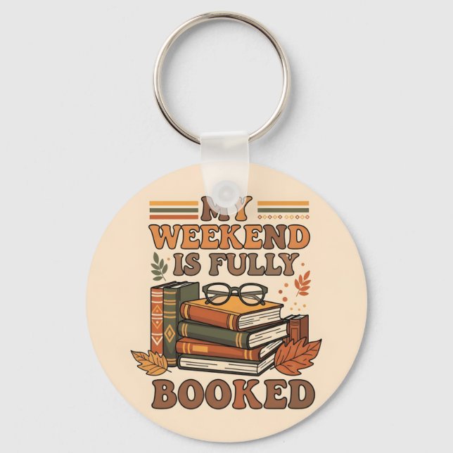 Fully booked weekend design keychain (Back)