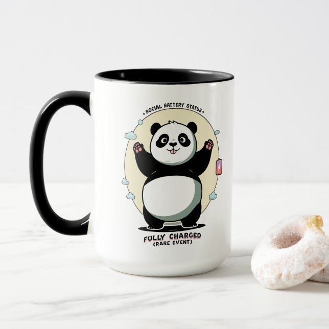 Fully Charged Rare Event – Social Battery Mug (With Donut)