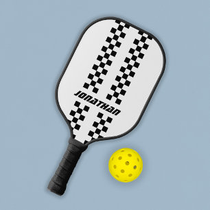 Fully Custom Colours Double Chequered Stripes Pickleball Paddle