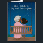 Fully Custom Grandma Granddaughter Birthday Card<br><div class="desc">A heartfelt birthday card you can personalize for any cherished girl in your life—granddaughter, goddaughter, niece, grand-niece, or even your own daughter. The front features a touching illustration of a grandmother and young girl - or any older woman and girl - beneath a starry sky, sharing a quiet moment on...</div>