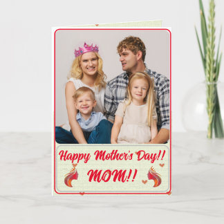 Fully Custom Photo Mother's Day Card For Mom