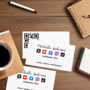 Fully custom social media icon ( extra x3) busines business card