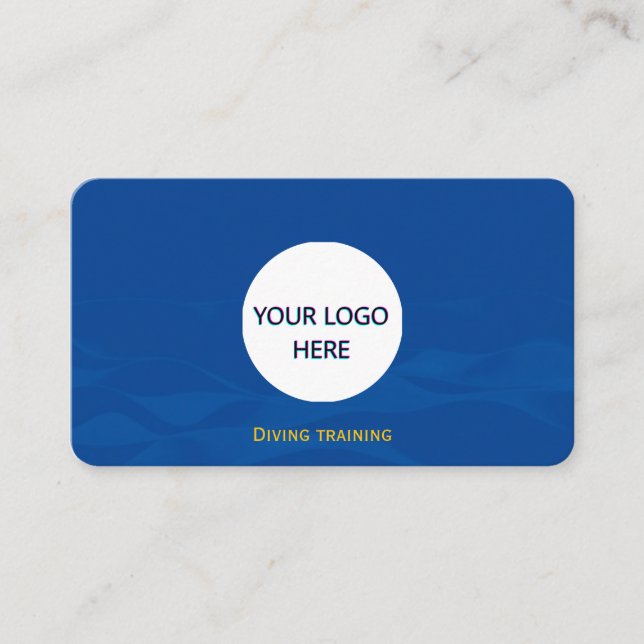 Fully Customizable Blue Waves Business Card (Front)