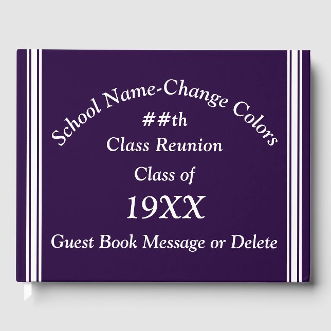 Fully Customizable, Class Reunion Guest Books, Book (Front)