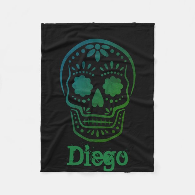 Fully Customizable Day of the Dead Pet Blanket (Front)