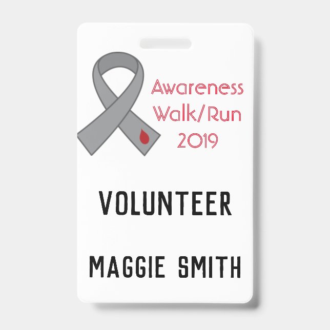 Fully Customizable Diabetes Ribbon badge (Front)