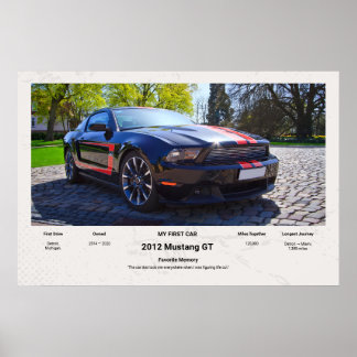 Fully Customizable First Car memory foamcore board Poster