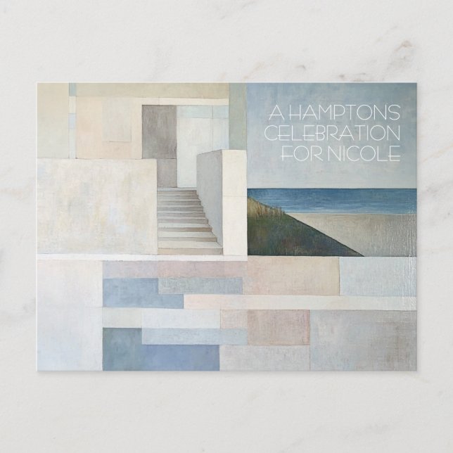 Fully Customizable Hamptons Beach Card (Front)