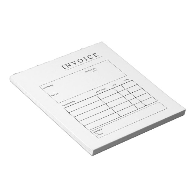 fully customizable Invoice Notepad (Angled)