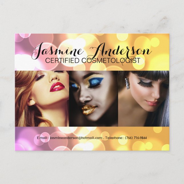 Fully Customizable Makeup Artist Comp Card (Front)