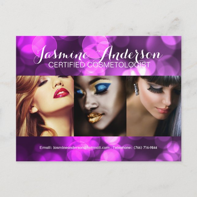Fully Customizable Makeup Artist Comp Card (Front)